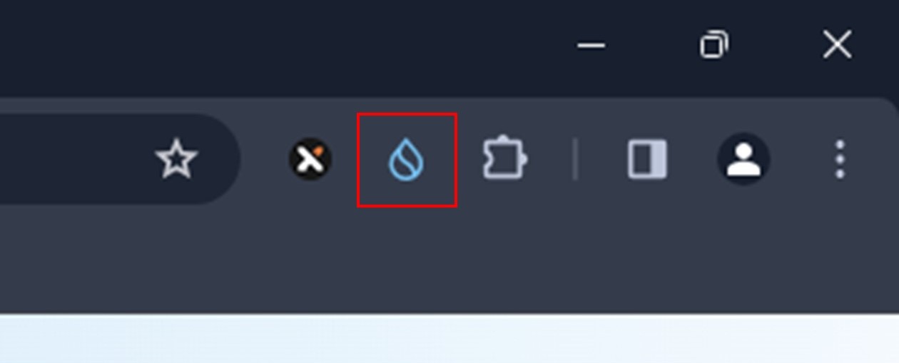 拡張機能にピン留めしたSui Wallet（Google Chrome）